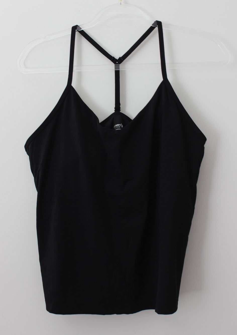 Old Navy Womens StudioSmooth Racerback Support Top Black Jack Size XL NWT